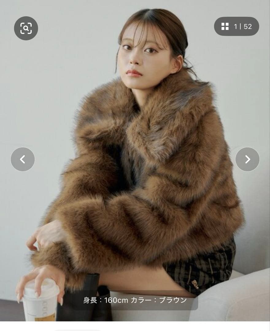 Chico ファーショートコート ブラウン FREE