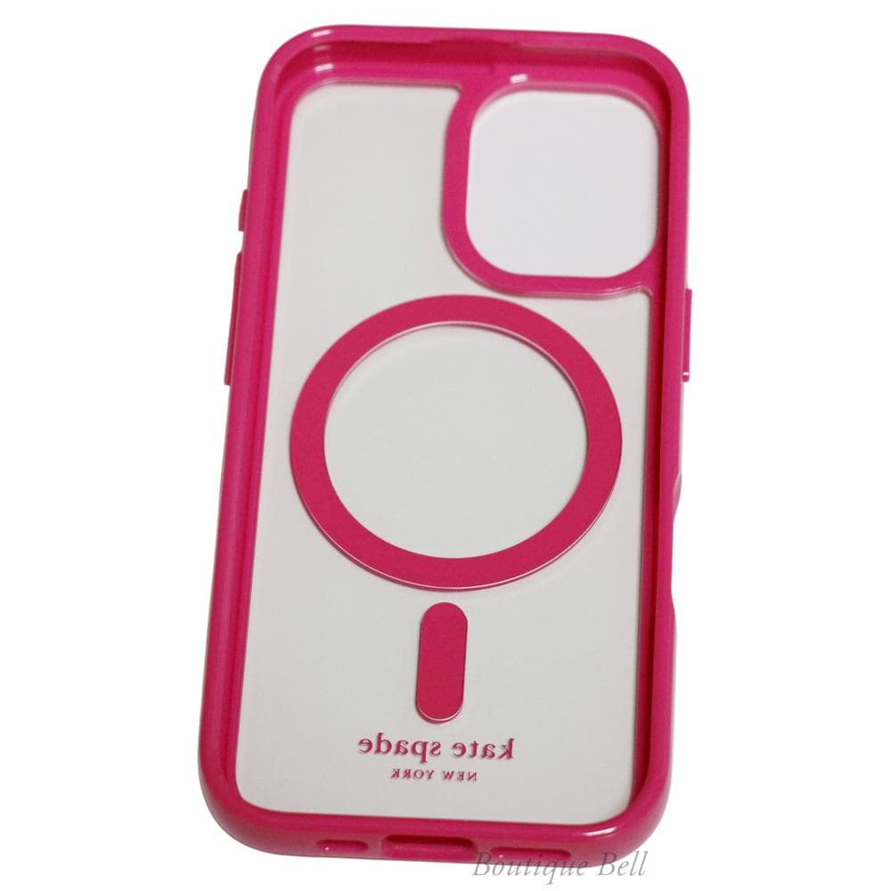 【ケイトスペード】Magsafe対応 iPhone16ケース ピンク/クリア