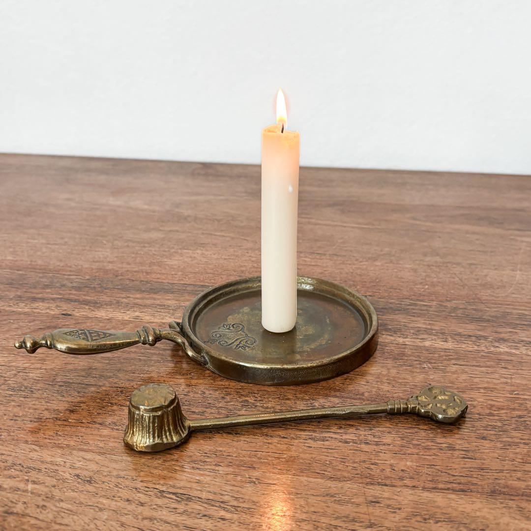 【ドイツ キャンドルスタンドとスナッファーセット U】ヴィンテージ