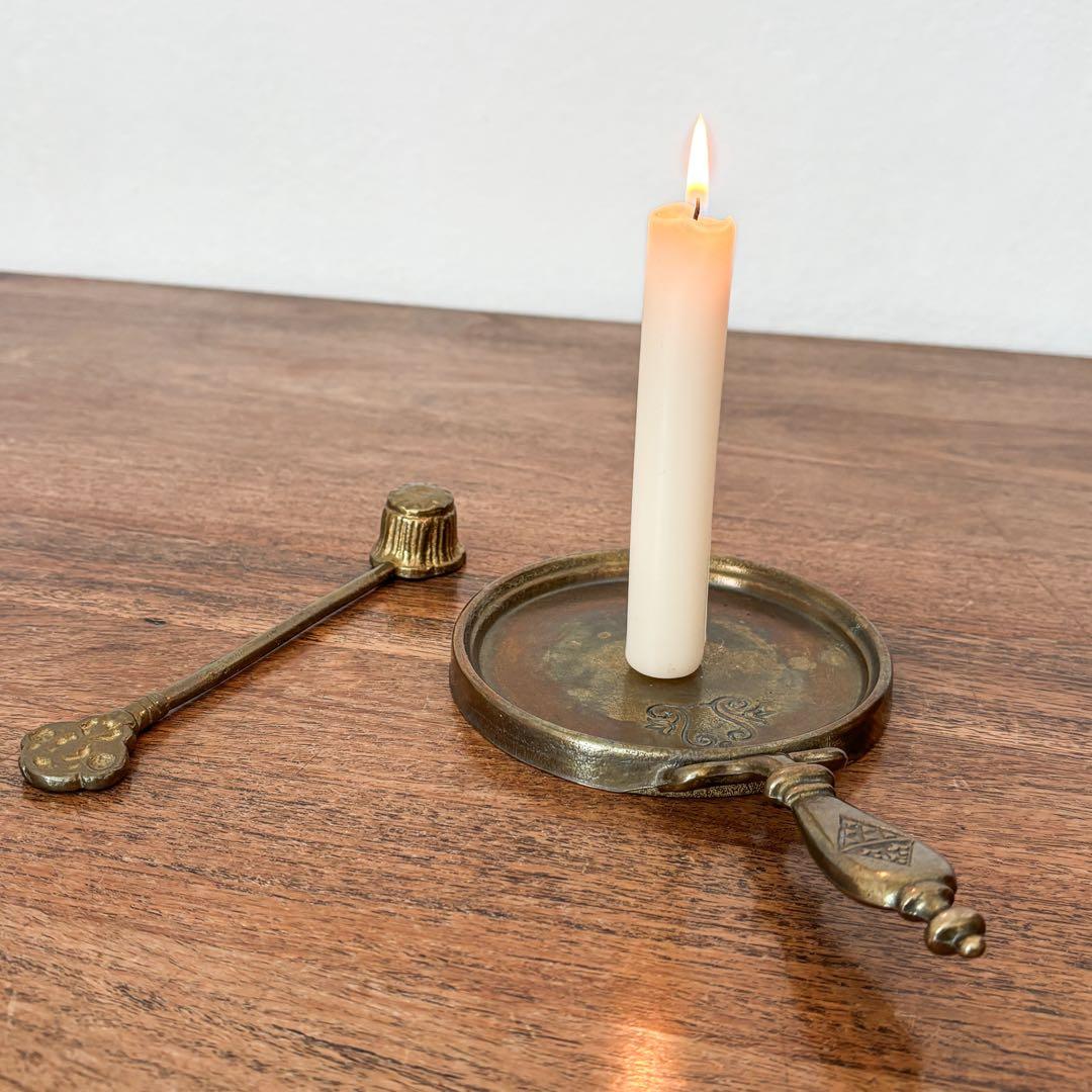 【ドイツ キャンドルスタンドとスナッファーセット U】ヴィンテージ