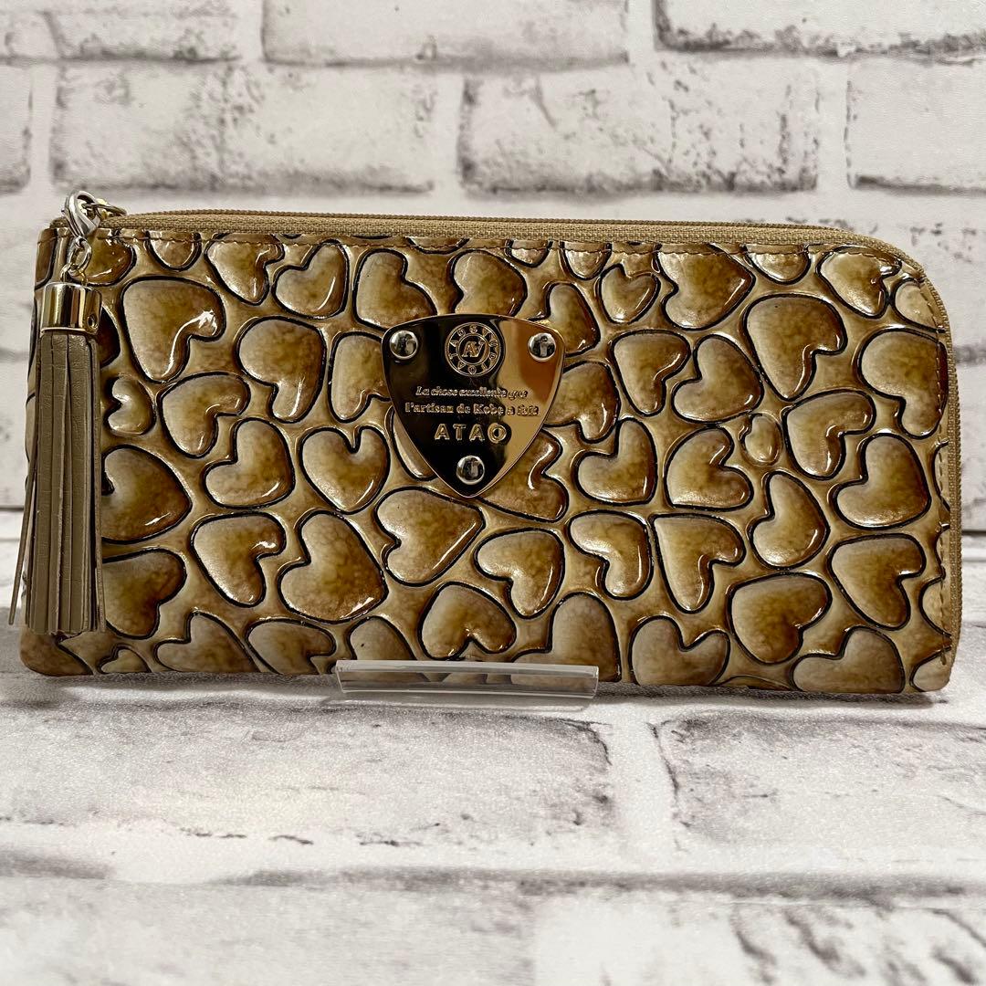 極美品✨アタオ　長財布　ハッピーシャワー　ハート総柄　ハッピーヴィトロ・プリマ