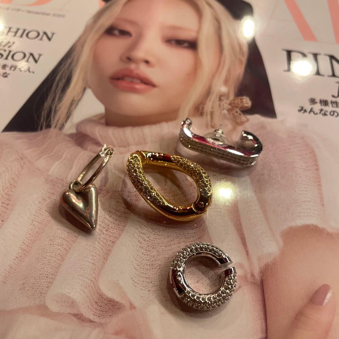 ピアス　イヤカーフ　4点セット　スワロフスキー