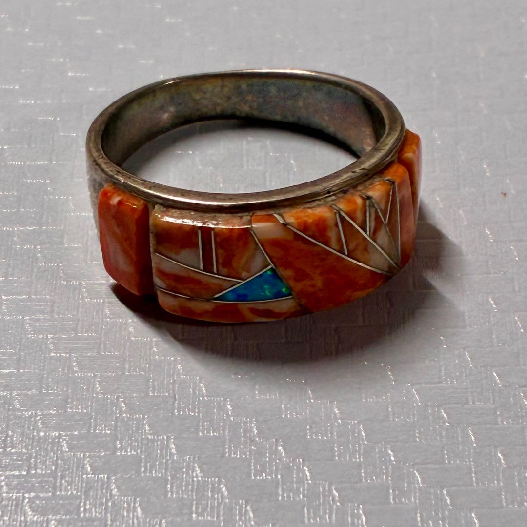 スパイニーオイスターシェル 925 シルバーリング USAハンドメイド