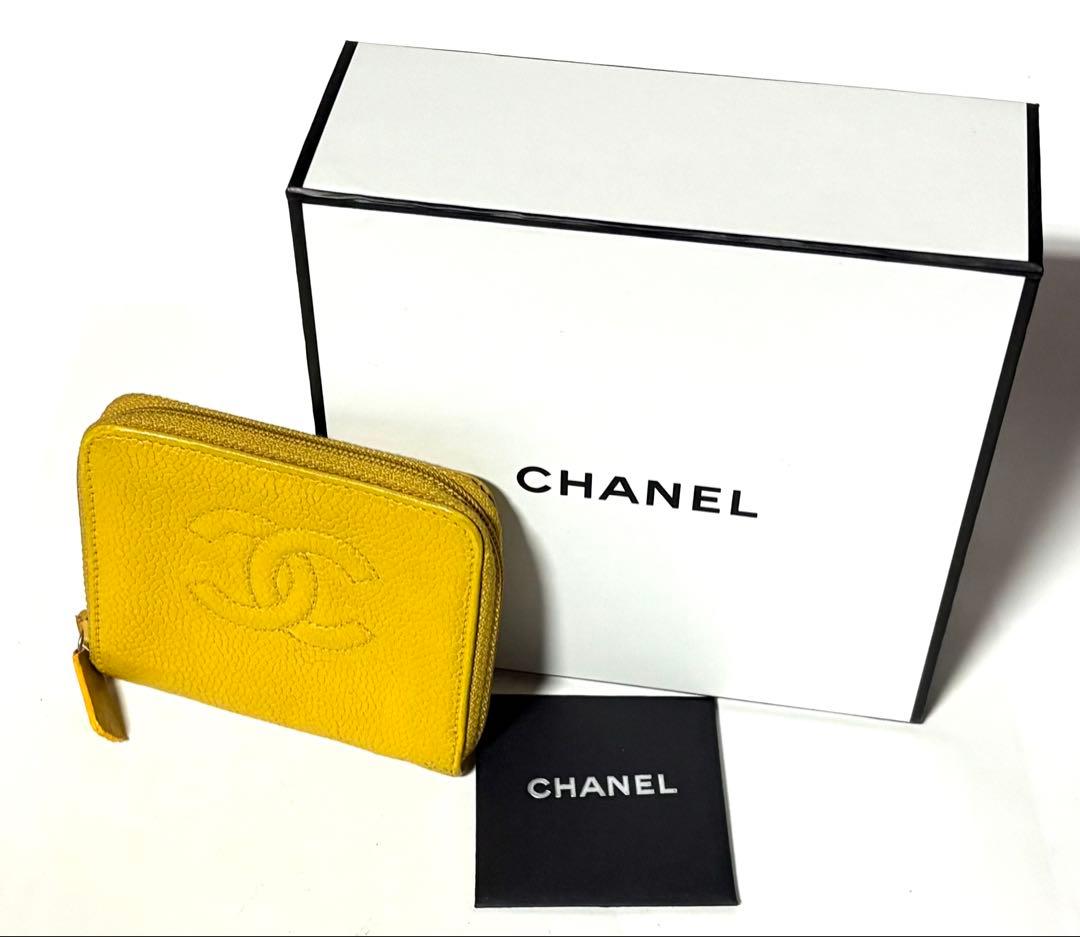 かおる！CHANELシャネル☆ケース イエローレザー ココマーク