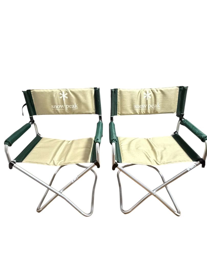  peak パッドインチェア 2脚セット ベージュ・グリーン