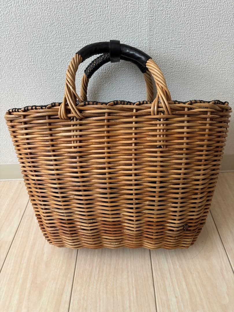 エバゴス　かごバッグ　革ハンドル