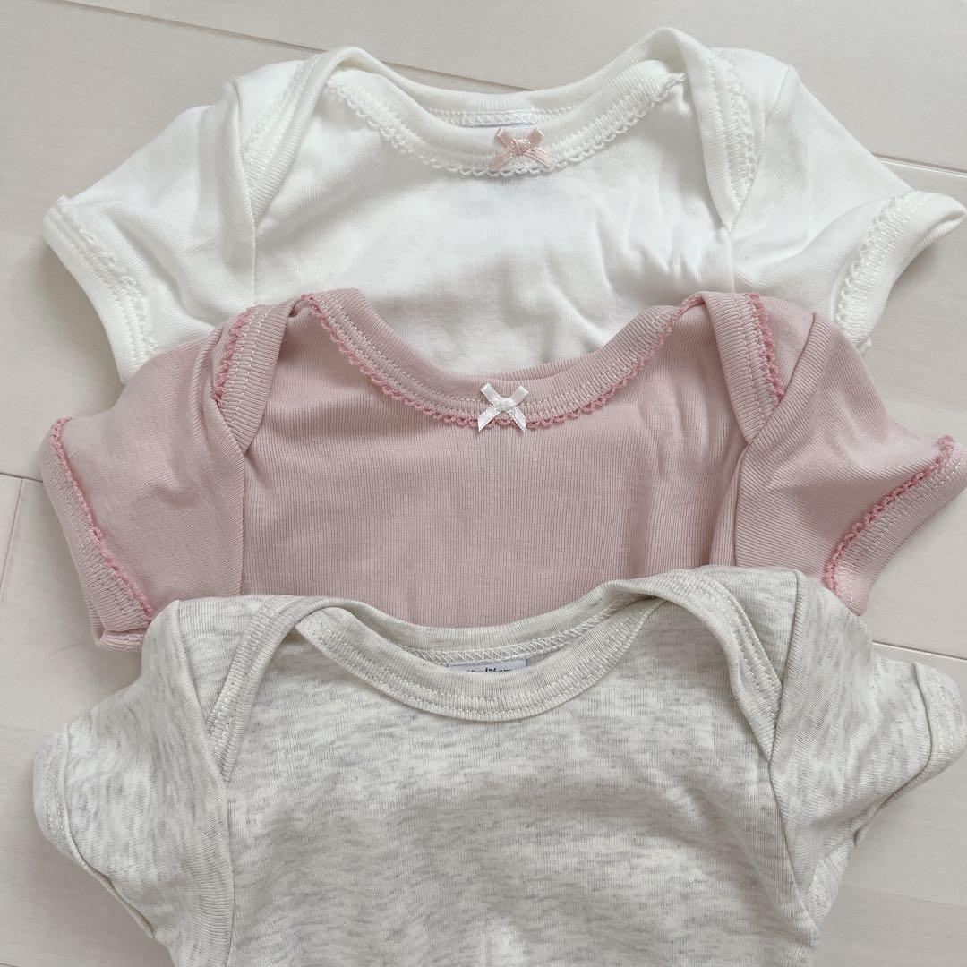 りぃ！プチバトー　半袖ボディ3枚組　18m 24m36m