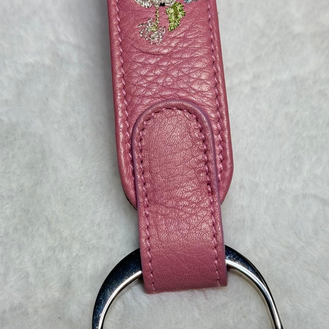 希少 美品 Christian Dior ピンク 刺繍 ベルト CD金具