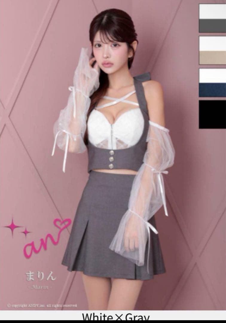 新品未使用セットアップ[an]AOC-3817 キャバドレス クロップドレス