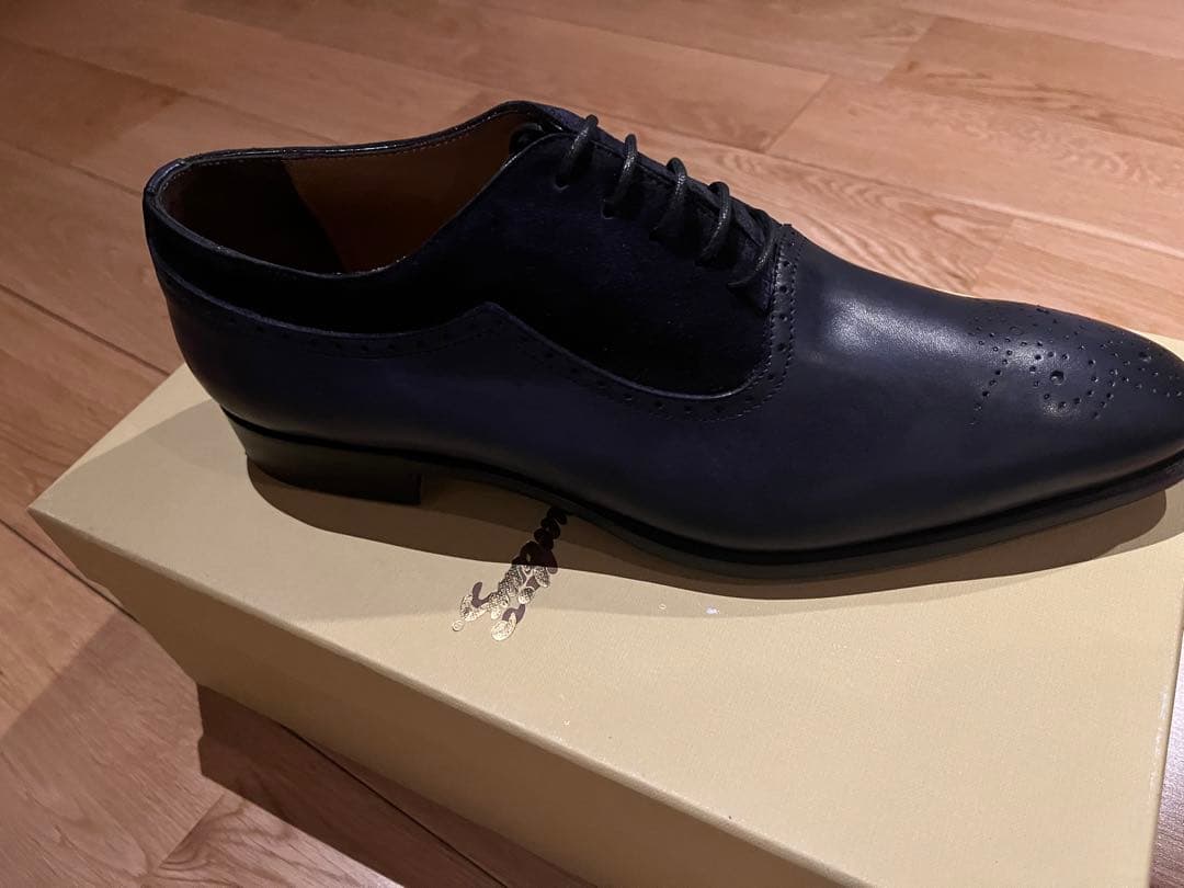 新品 ステファノブランキーニ 内羽根プレーントゥ ネイビー 伊製 サイズ42.5