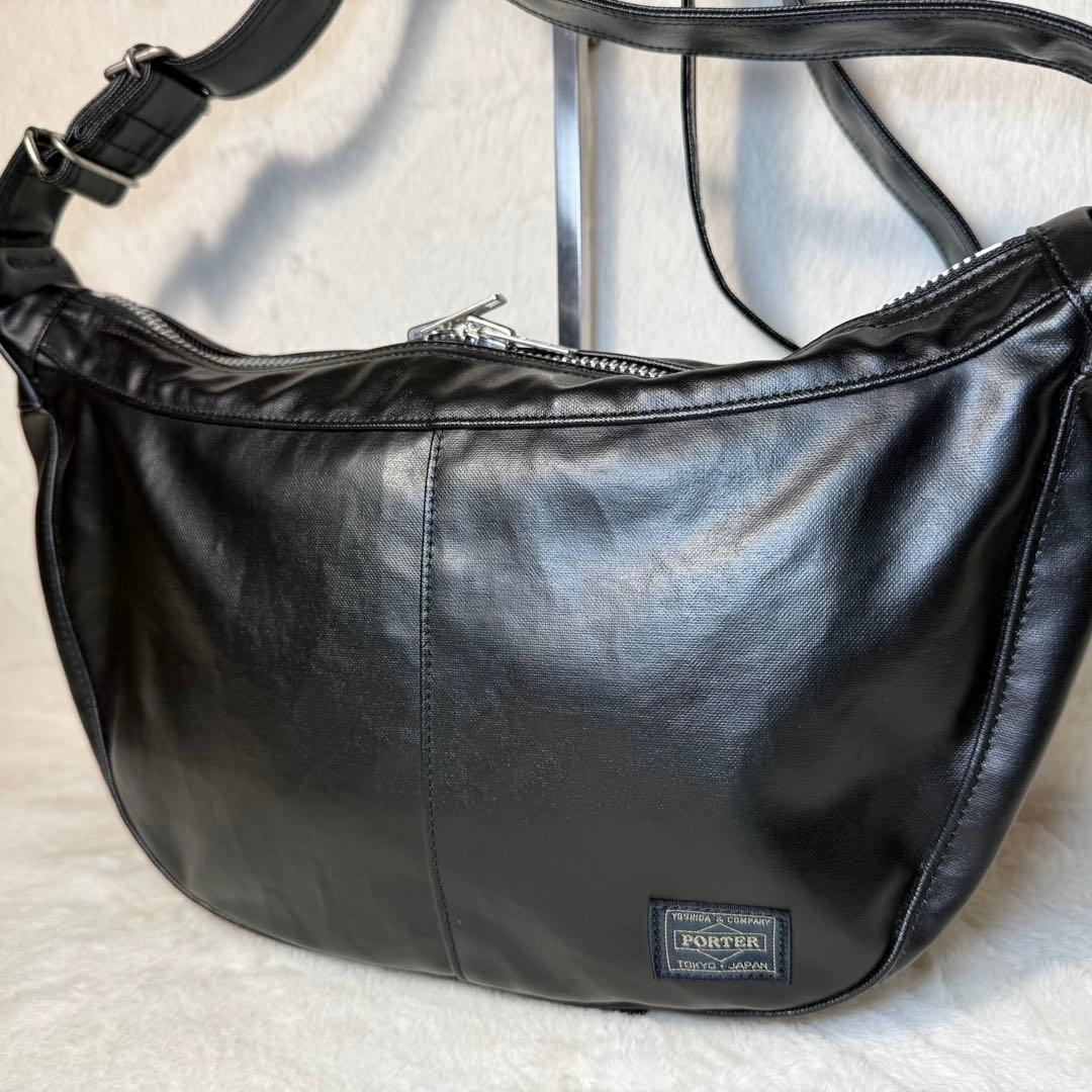 美品　現行タグ ポーター フリースタイル ショルダーバッグ ブラック