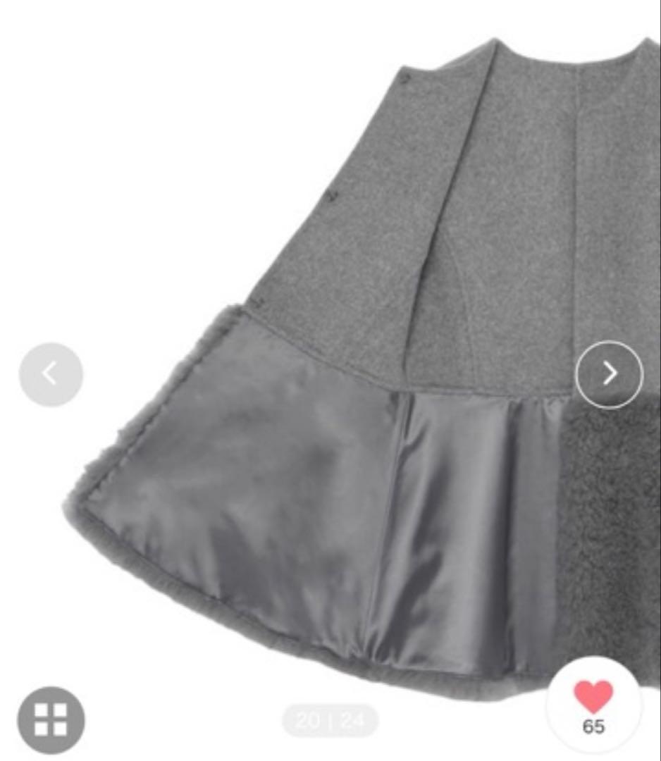 ANAYI アナイ ウールファーペプラムジレ