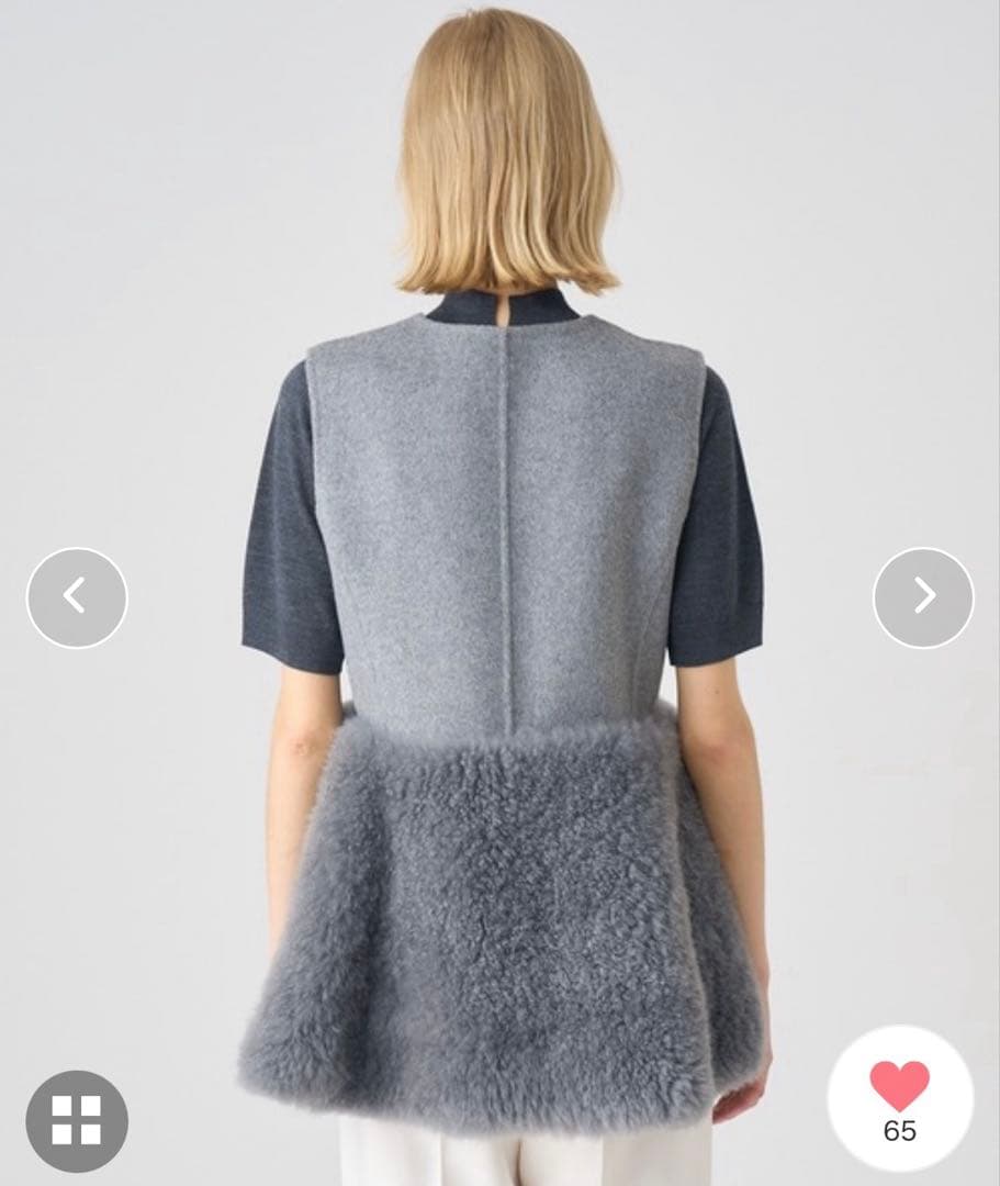 ANAYI アナイ ウールファーペプラムジレ