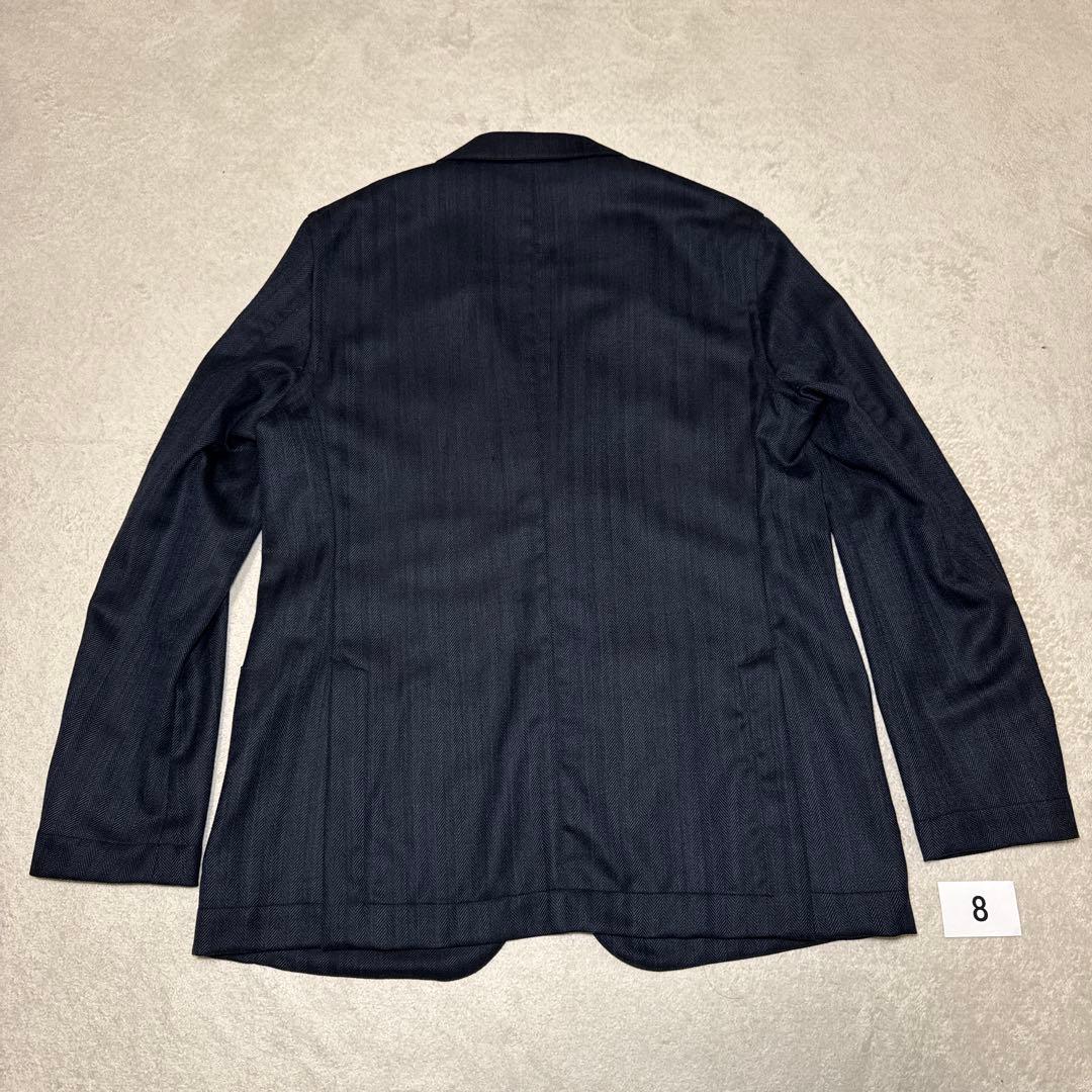 08 極美品　鎌倉シャツ　テーラードジャケット　ネイビー　XL
