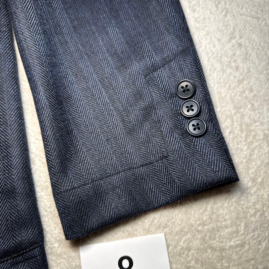 08 極美品　鎌倉シャツ　テーラードジャケット　ネイビー　XL