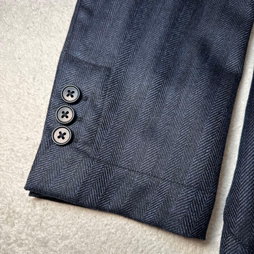 08 極美品　鎌倉シャツ　テーラードジャケット　ネイビー　XL