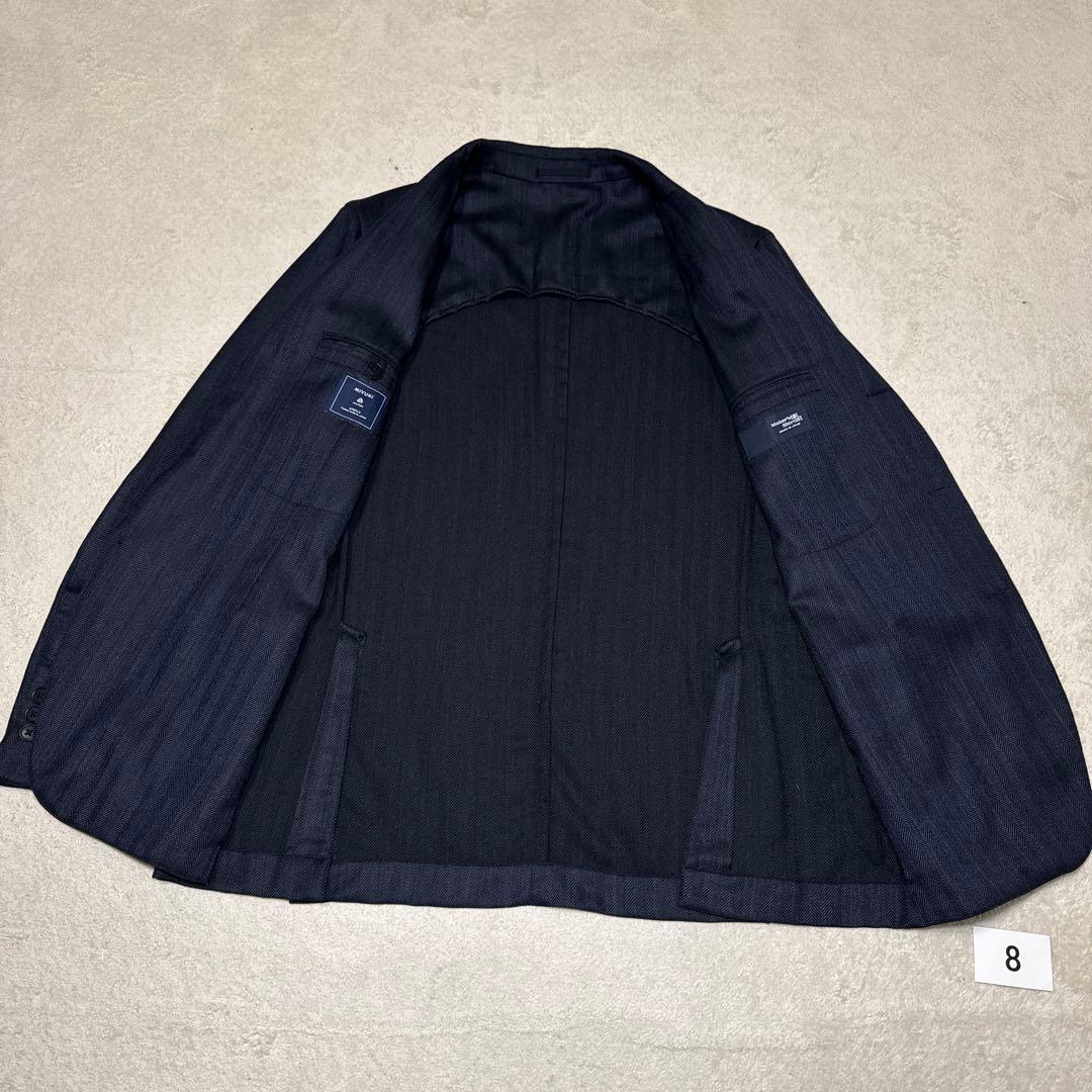 08 極美品　鎌倉シャツ　テーラードジャケット　ネイビー　XL