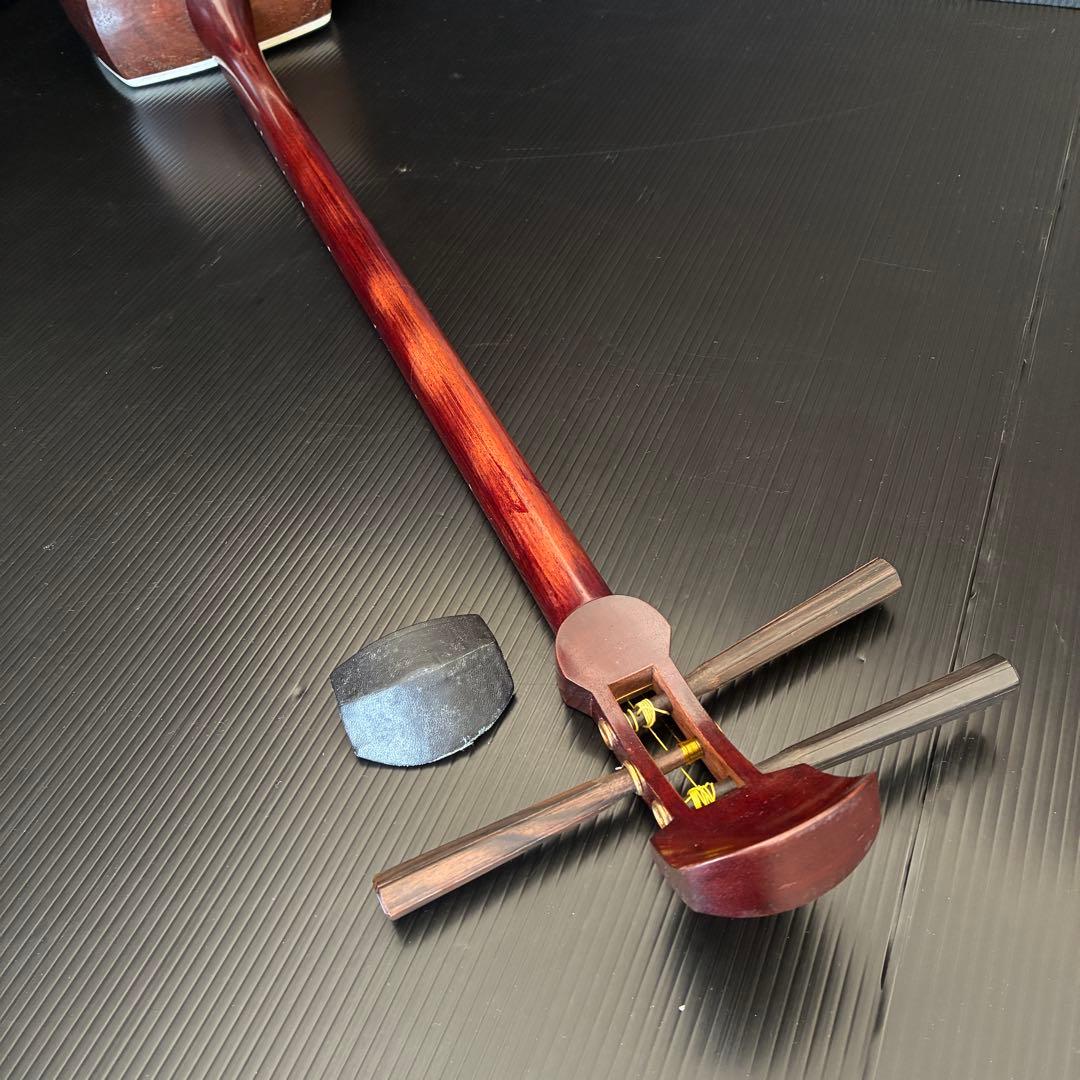 皮破れなし 長唄 三味線 初心者セット 細棹 付属品多数あり