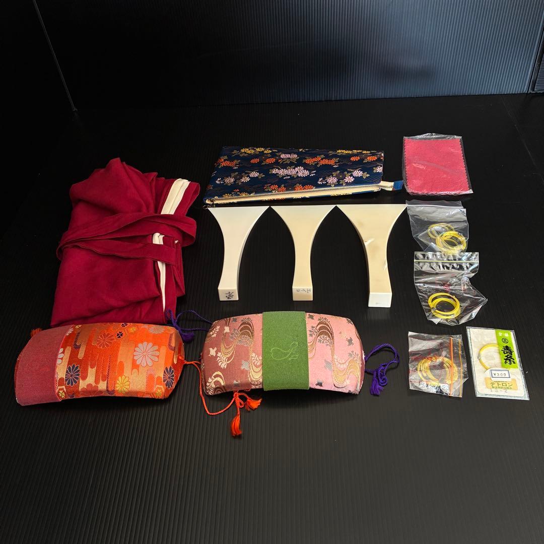 皮破れなし 長唄 三味線 初心者セット 細棹 付属品多数あり