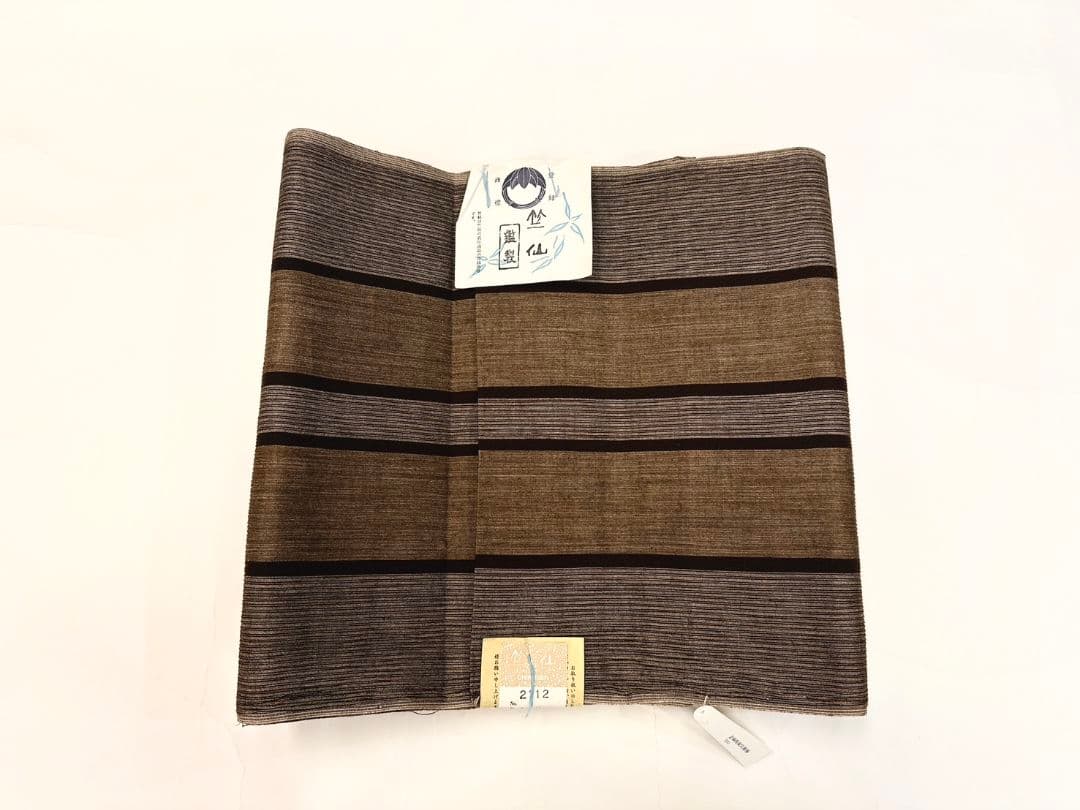 ❗️レア品❗️竺仙　綿１００％　綿しじら織り　蔵出し品　太縞　女浴衣反物　平畳み