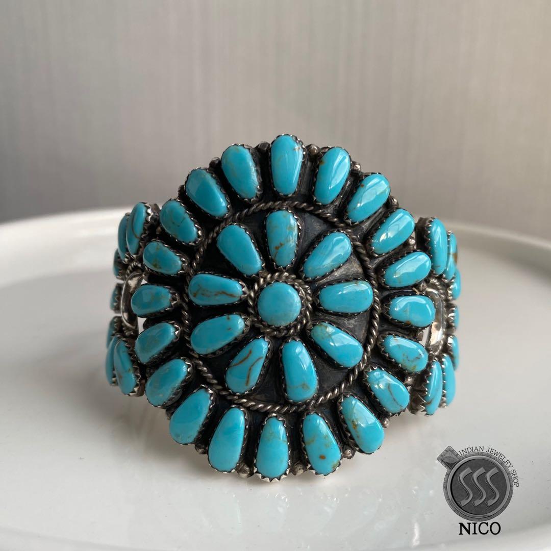 新品　ナバホ族　Navajo インディアンジュエリー　ターコイズ　バングル