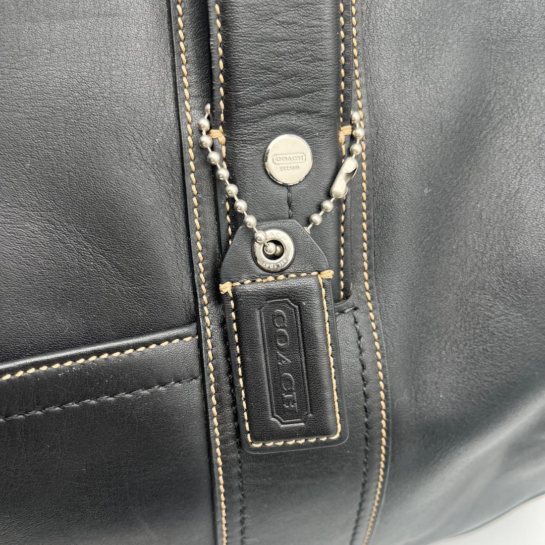 美品 コーチ 2way ボストンバッグ 旅行バッグ ブラック 黒 レザー