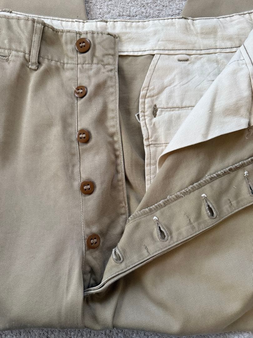 40s 当時物 M45 US ARMY 45カーキ チノ W34 L31