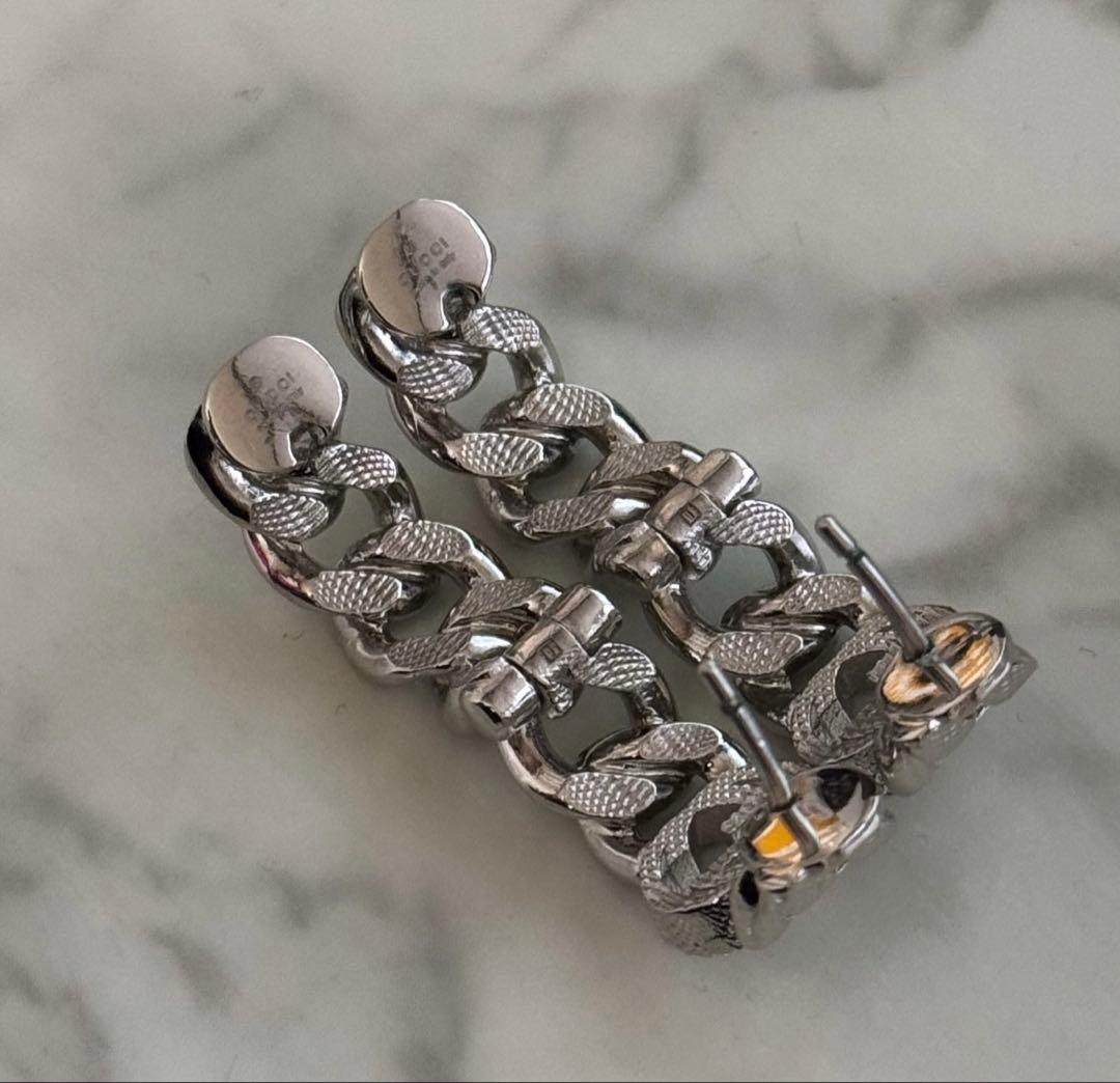 GUCCI ゴルメット チェーン ワイドピアス gg ロゴ インターロッキング