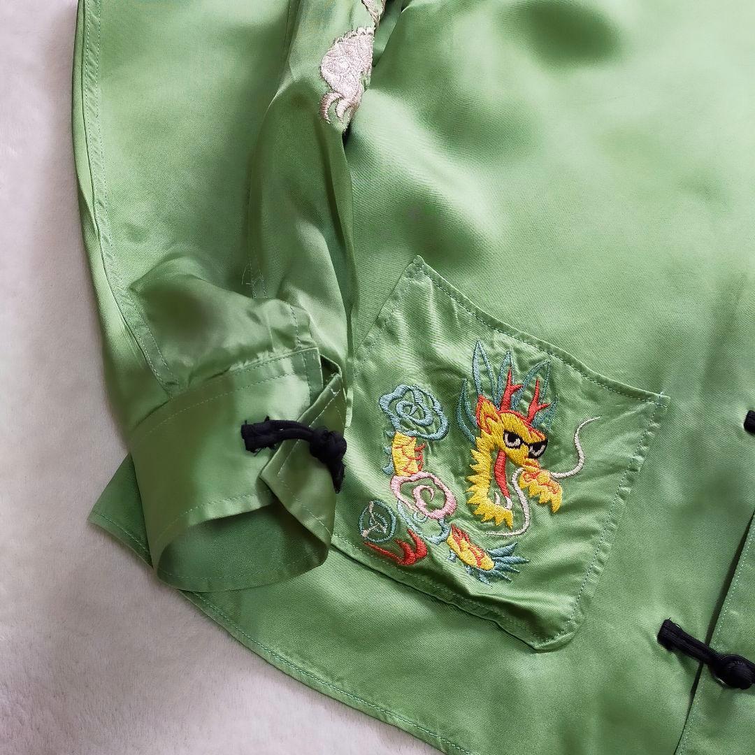 BEAMSBOY×東洋　龍刺繍　スカチャイナジャケット　チャイナシャツ