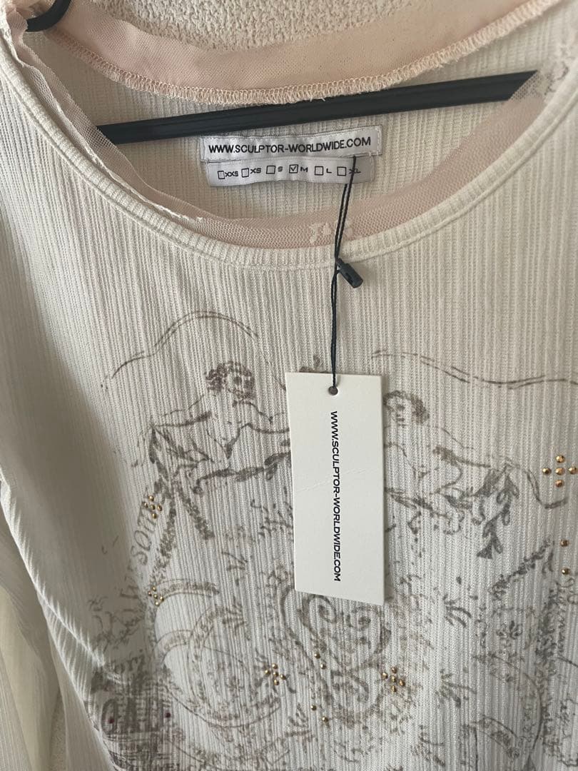 韓国sculptor Triple Lace Layered Tシャツ M