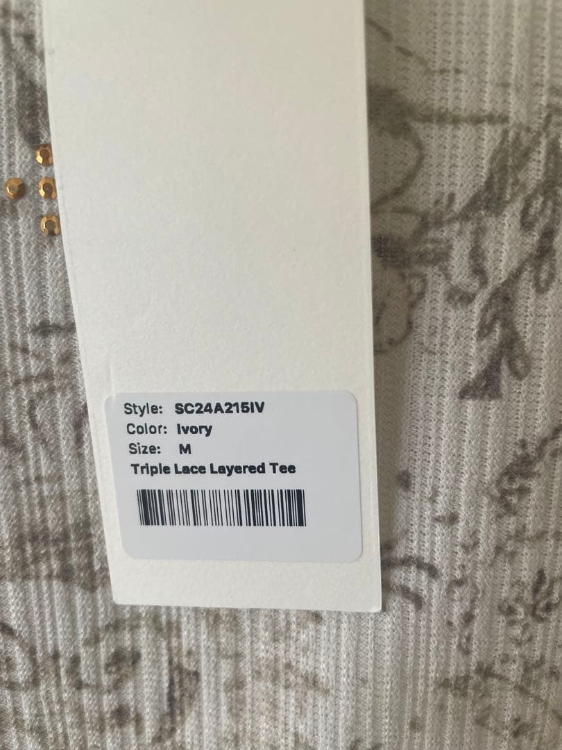 韓国sculptor Triple Lace Layered Tシャツ M