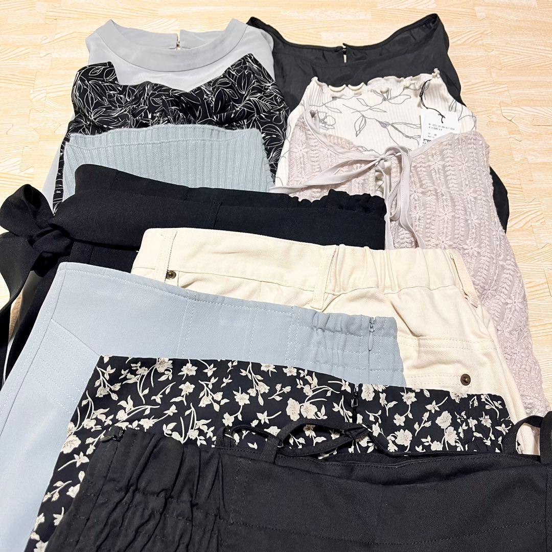 春支度♫キレイめ お姉さんコーデセット モノトーン＆ミントブルー 11点