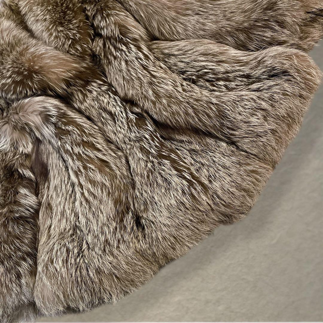 肉厚◎ 極上毛並み サガフォックス シルバーフォックス ファーコート 本毛皮