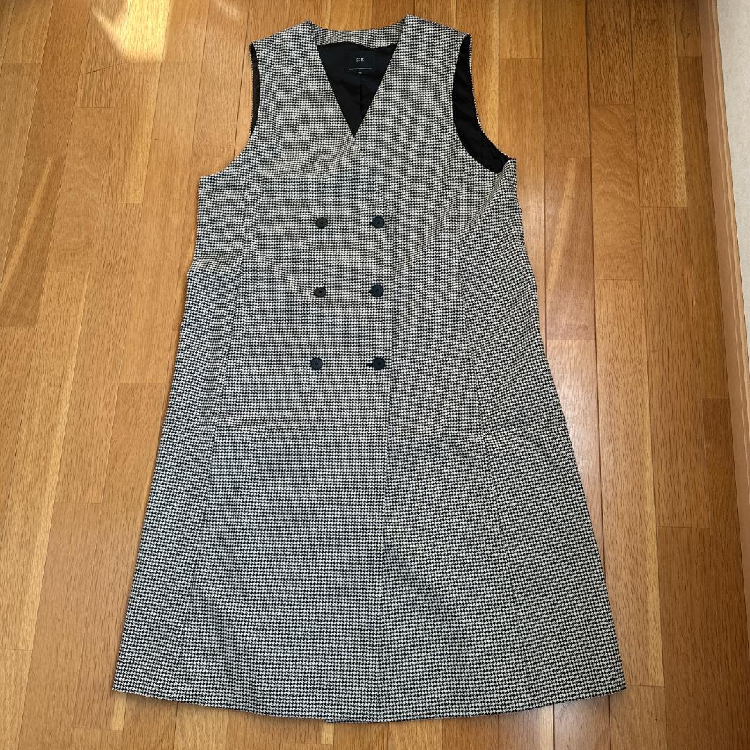 23区　ガンクラブチェック ロング ジレ　サイズ46