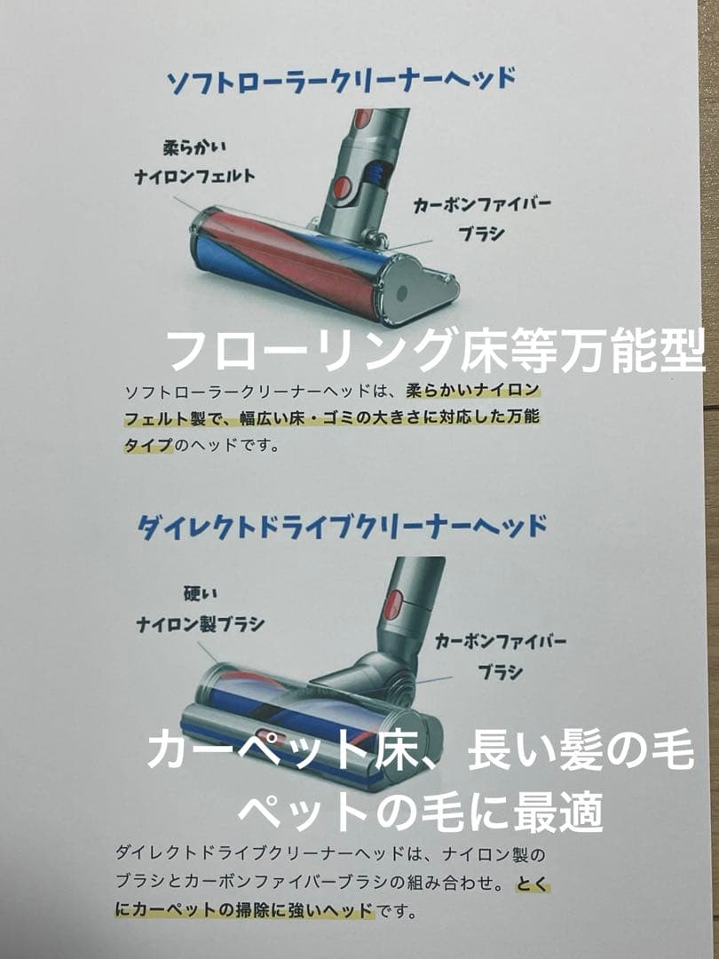 ダイソン(G) V10SV12 新品パイプ付　２ヘッドから選択　交換フィルター付