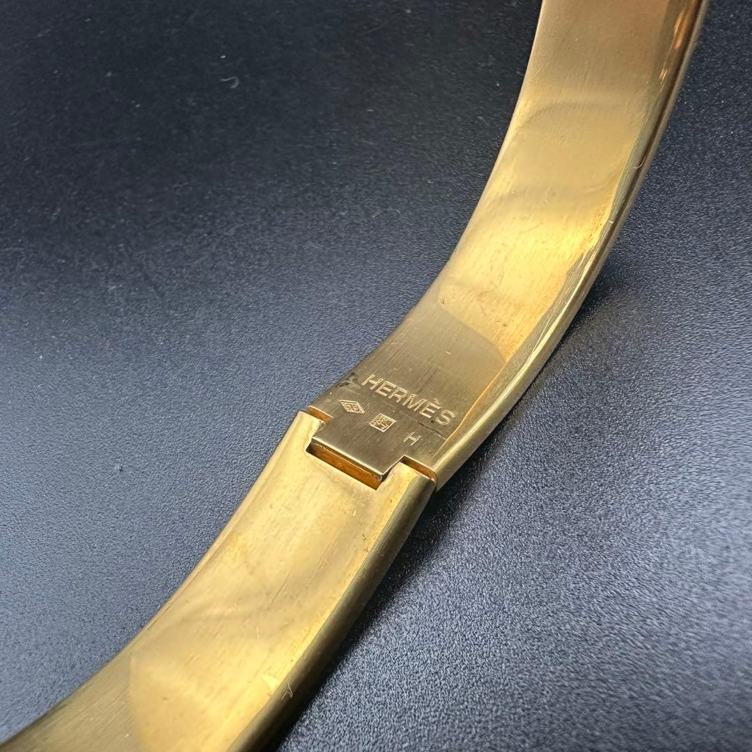 極美品✨　エルメス　バングル　ブレスレット　Hクリック　 ゴールド　857
