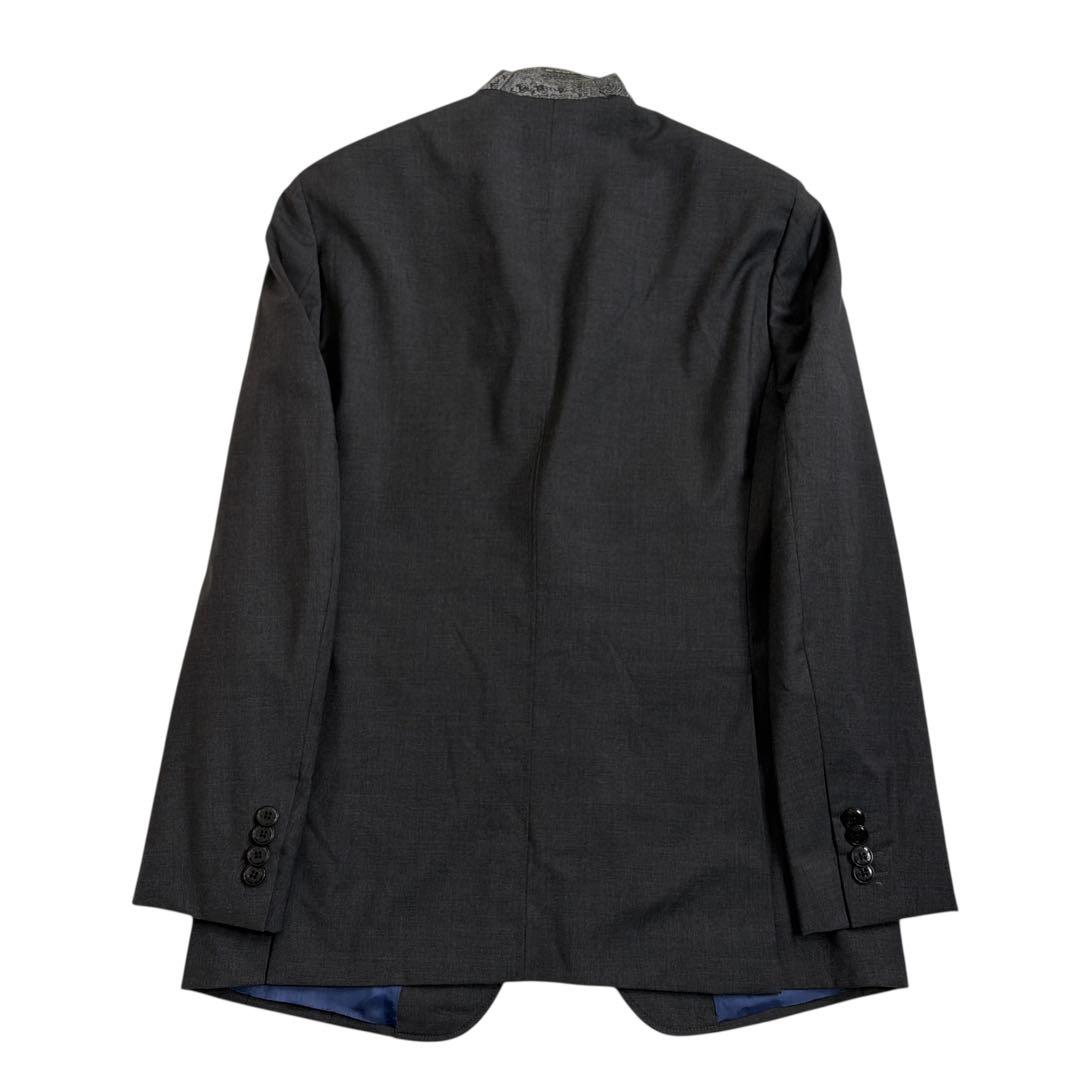 訳あり エトロ テーラードジャケット ペイズリー 48 グレー シルク混