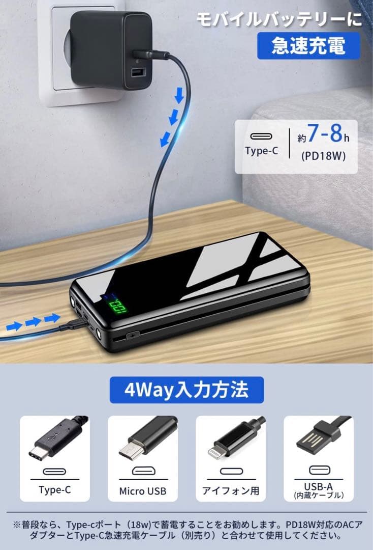 KYOKA モバイルバッテリー　急速充電