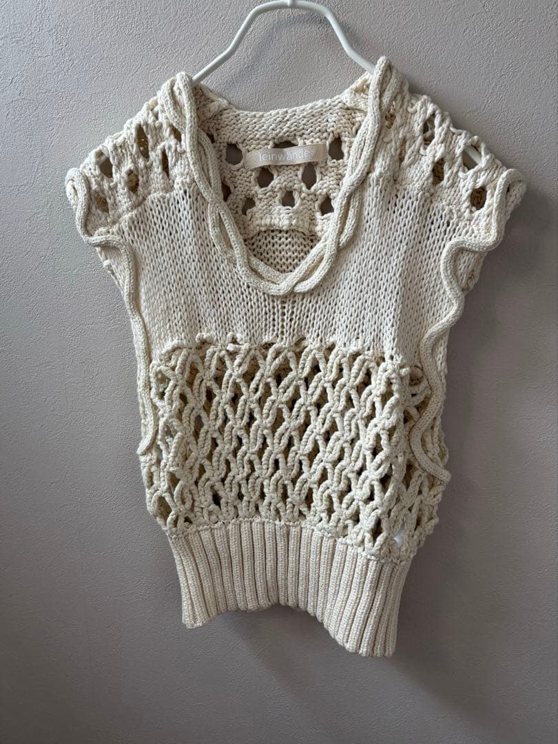 トップス leinwande mix yarn crochet top ivory