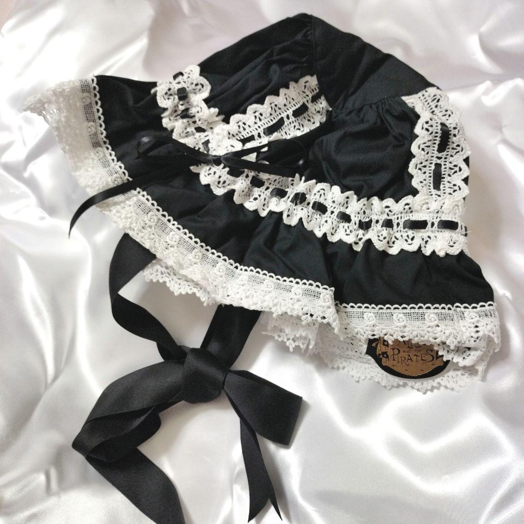 タグ付き未使用 メイドキャップ ボンネット ロリータ ヘッドドレス