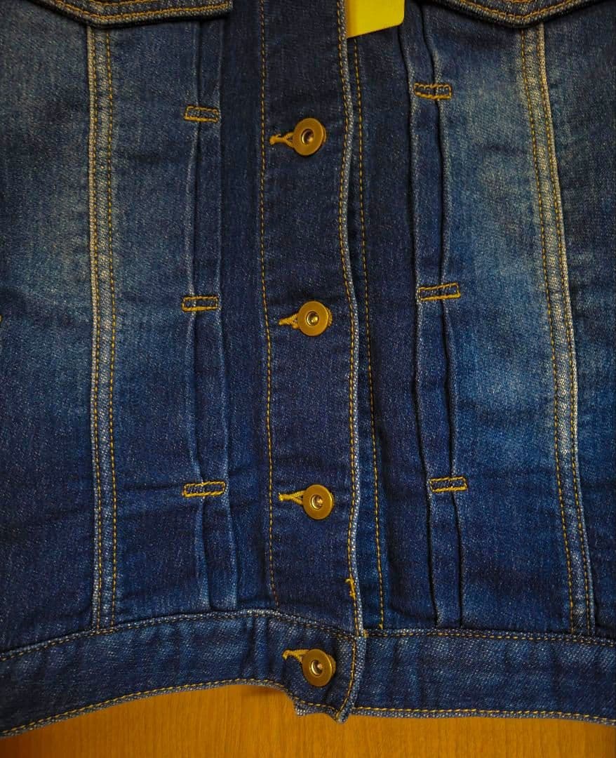 【新品】ローズティアラ　レース襟付きデニムジャケット　伸縮性◎　42サイズ