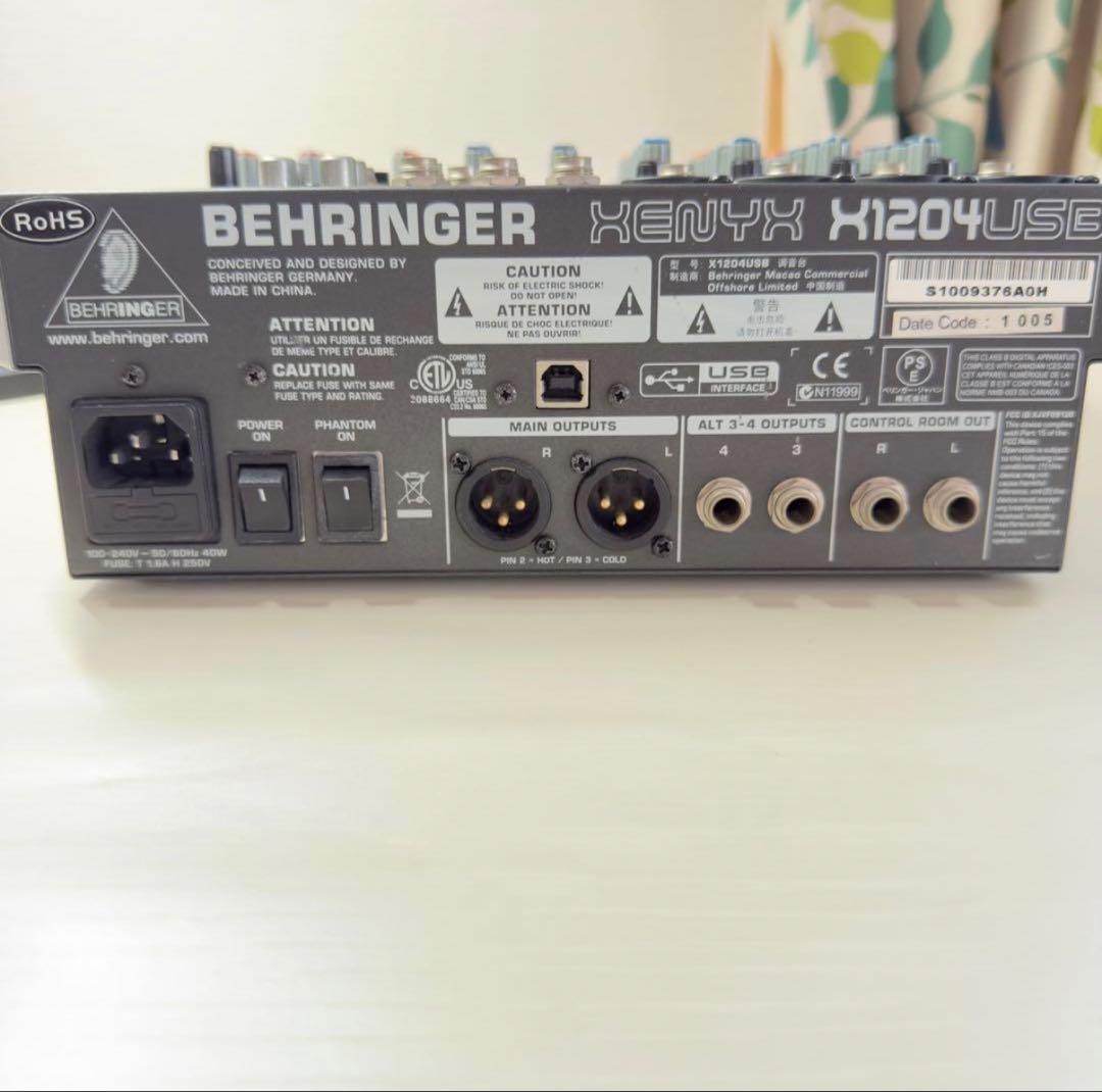 即日発送Behringer XENYX X1204USB アナログミキサー動作品