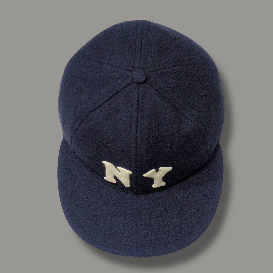 90s USA製 Ebbets Field Flannels NY つば裏緑