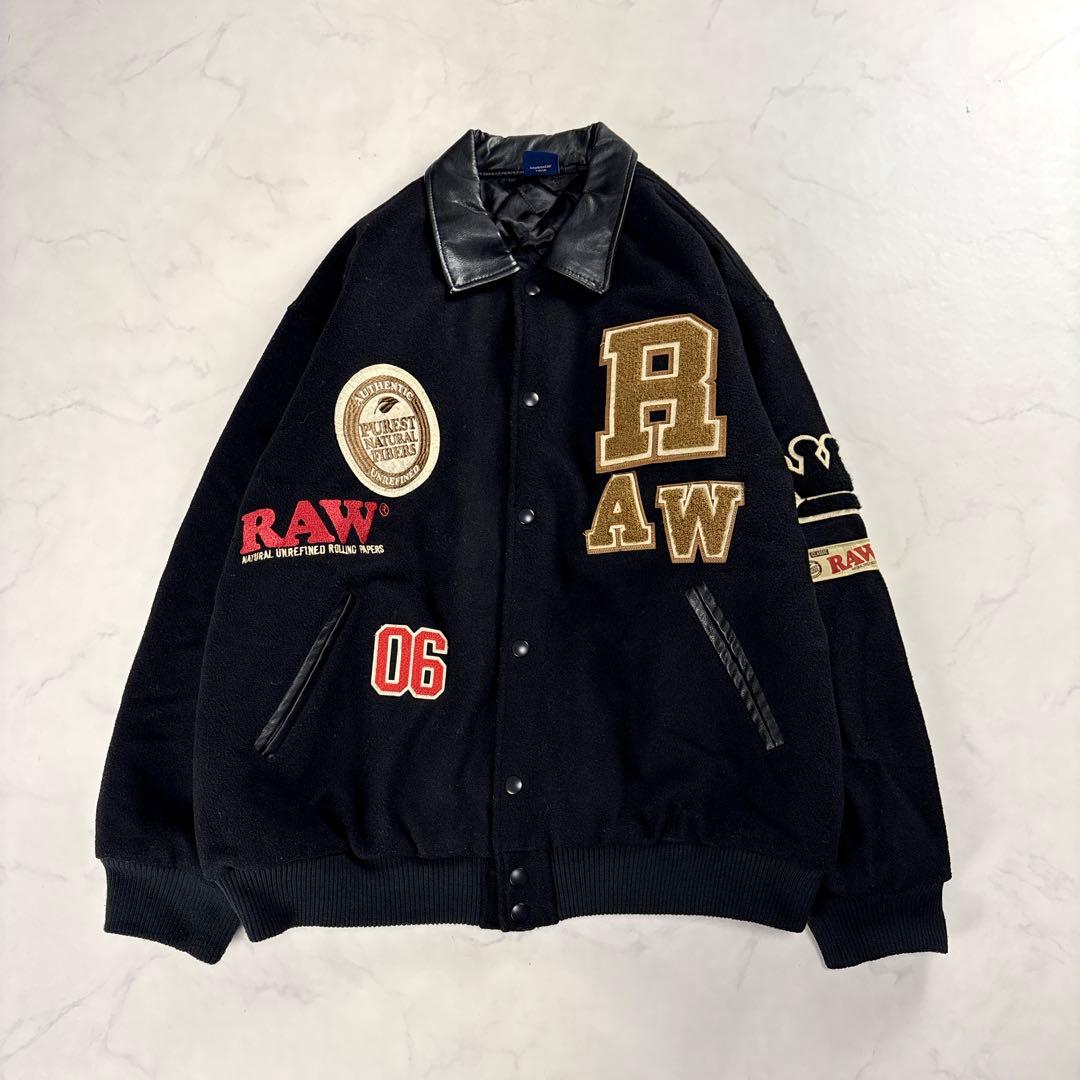 INTERBREED RAW Varsity スタジャン XL 刺繍 黒