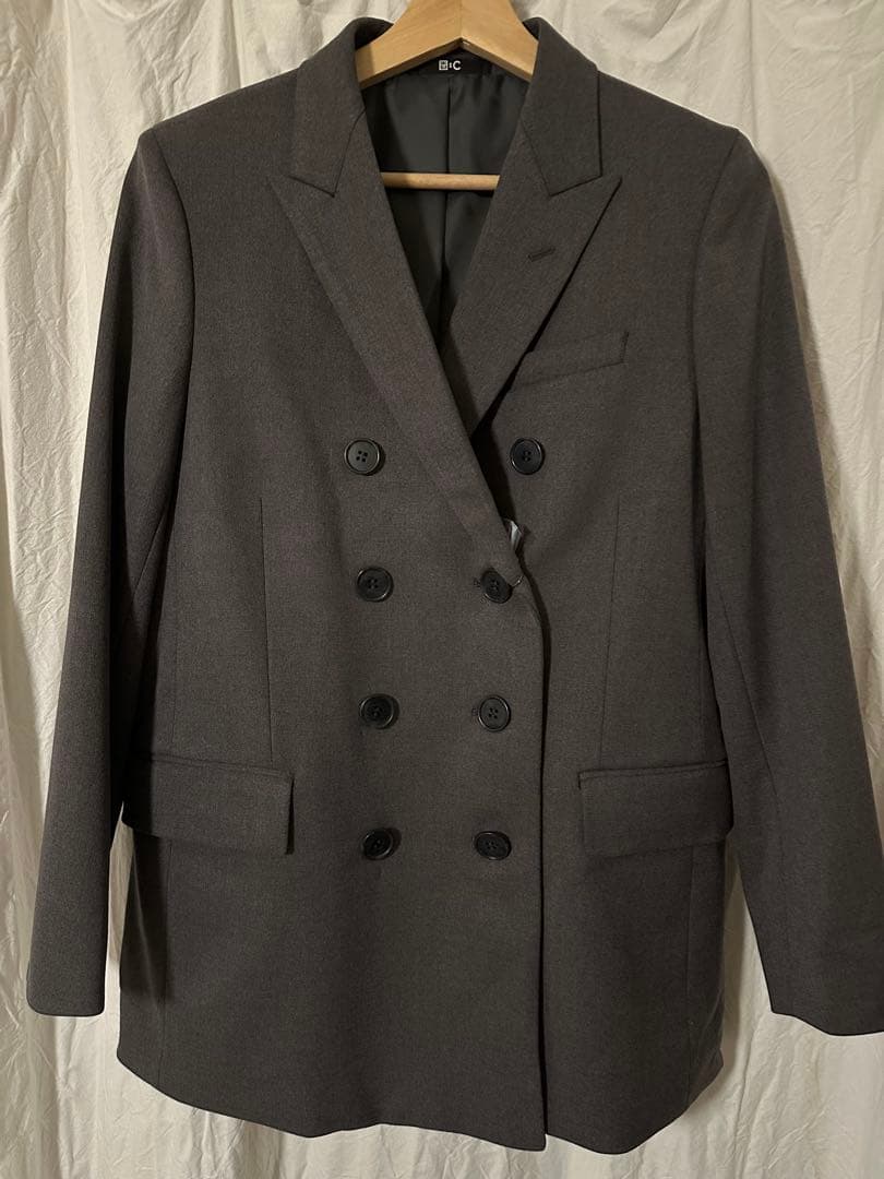 UNIQLO:C ダブルテーラードジャケット グレー M