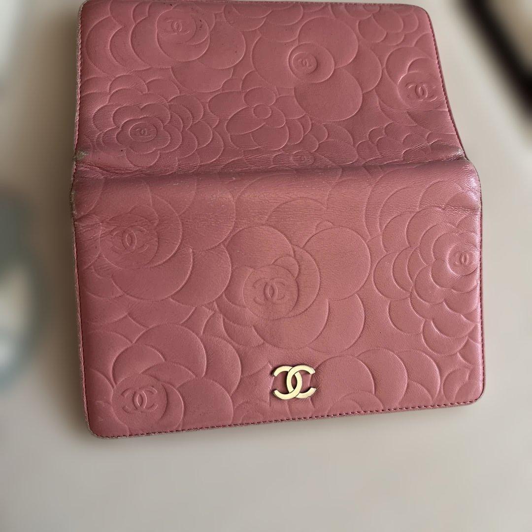 CHANEL ピンク 長財布 フラワーパターン