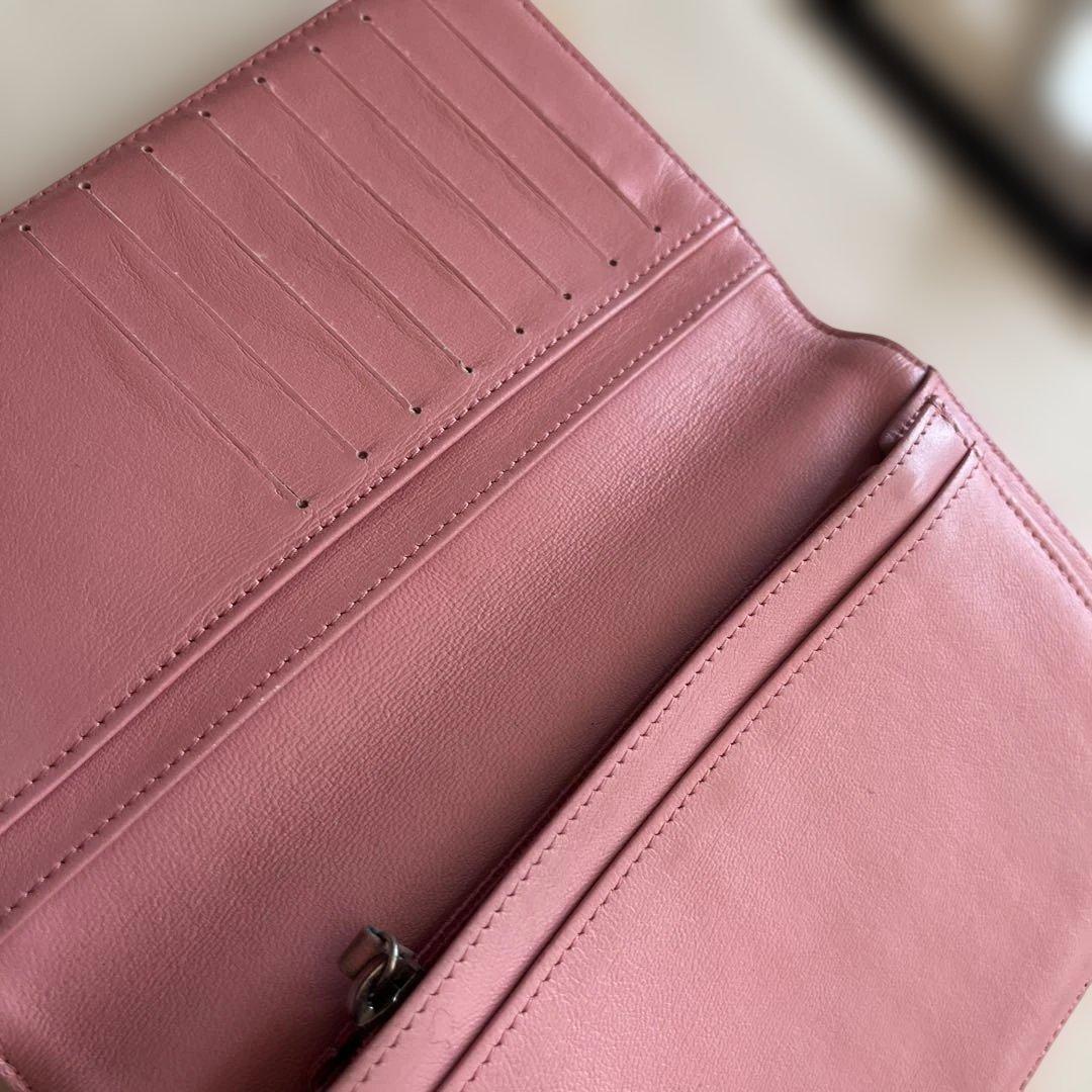 CHANEL ピンク 長財布 フラワーパターン
