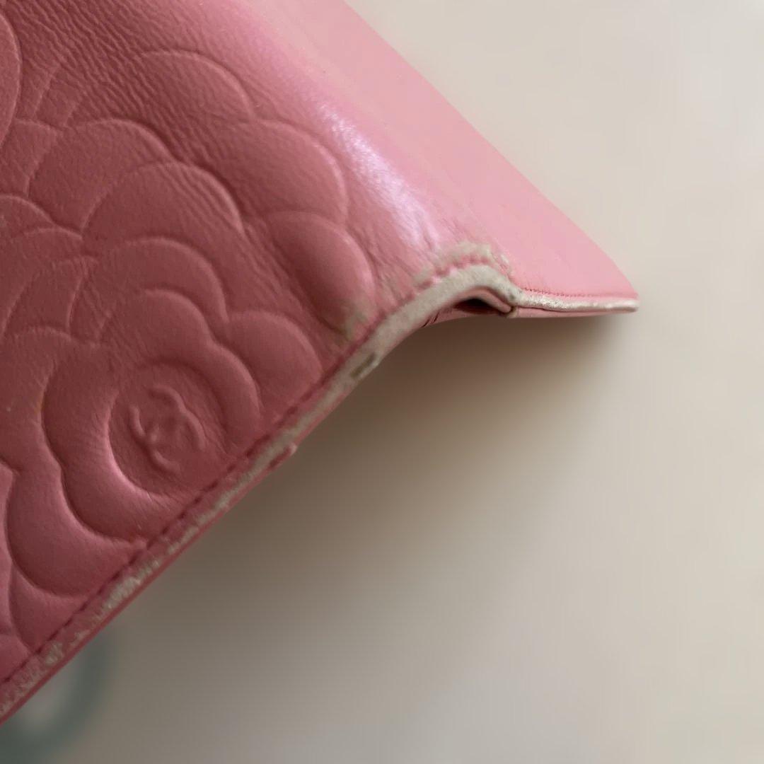CHANEL ピンク 長財布 フラワーパターン