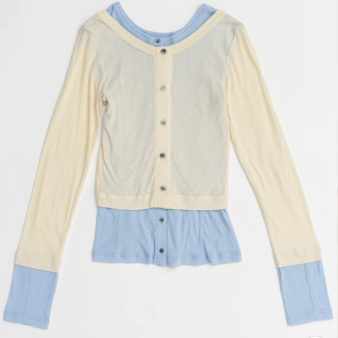 トップス MAISONSPECIAL 2wayNeckBicolorComfort Top