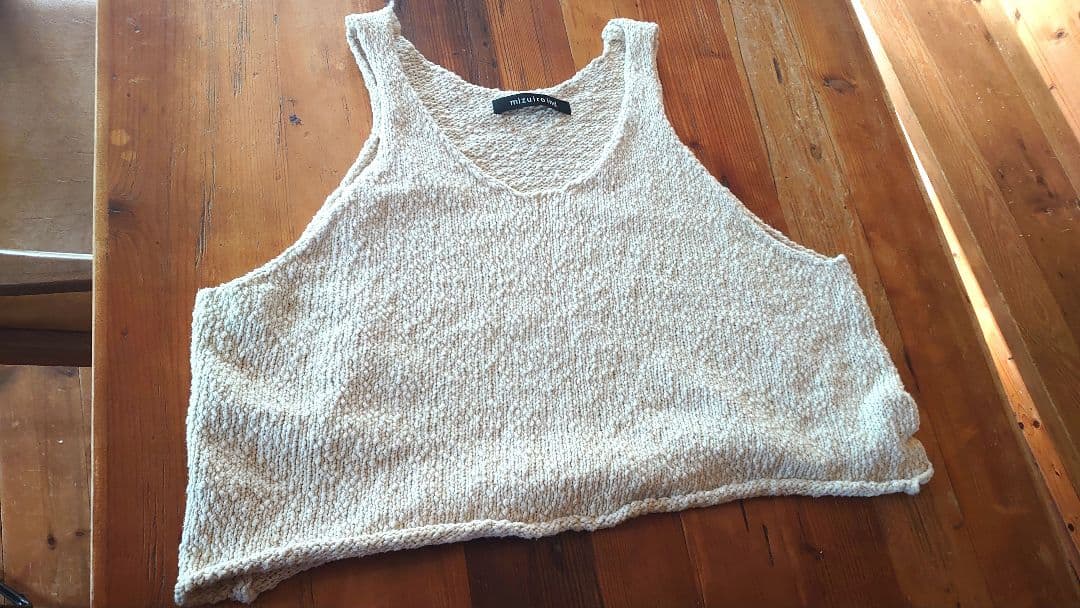mizuiro ind　リリーヤーン ニットベスト アイボリー